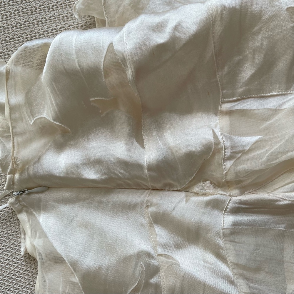 Silk Assymetrical sheer ruffle midi mini skirt - Picture 3 of 5